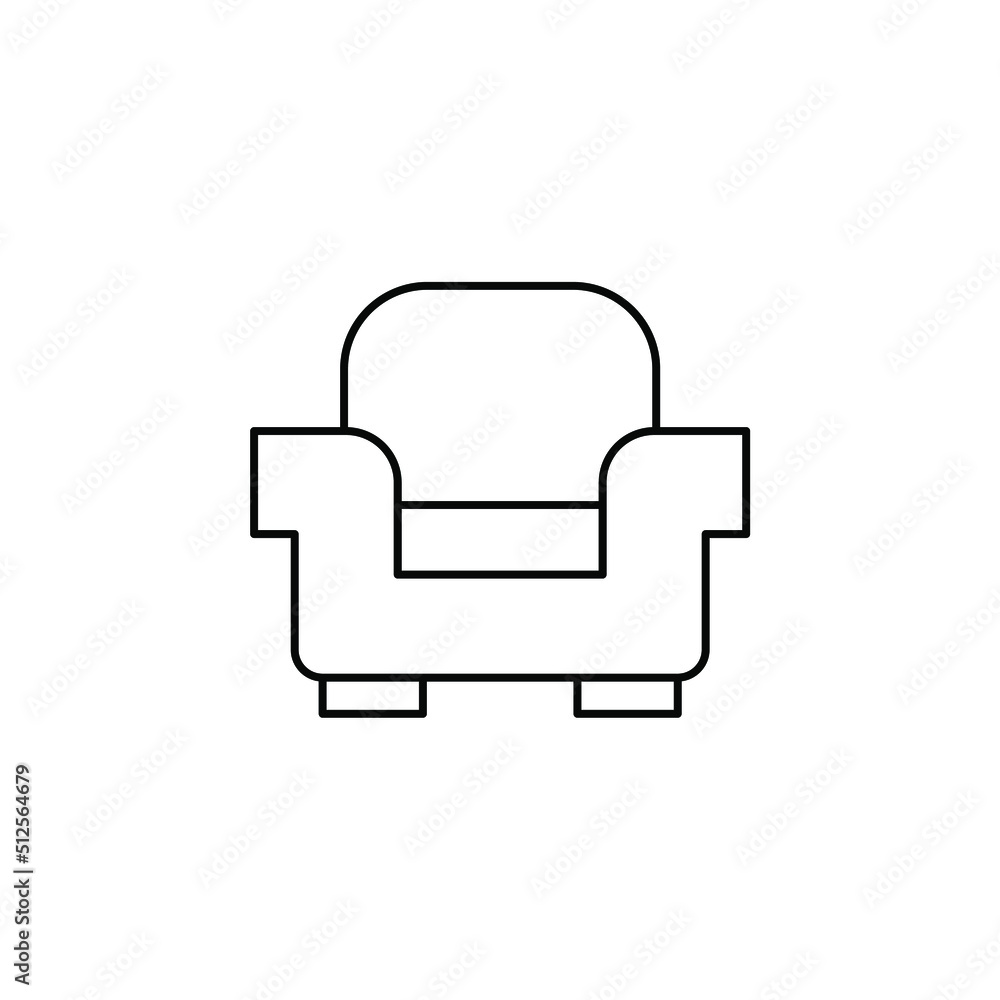 Chair, Seat Thin Line Icon Vector Illustration Logo Template. Suitable For Many Purposes. Chair, Seat Thin Line Icon Vector Illustration Logo Template. Suitable For Many Purposes.