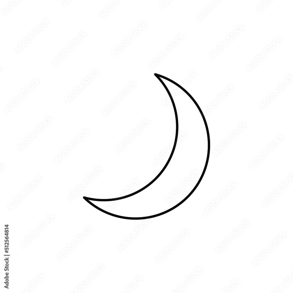 Moon, Night, Moonlight, Midnight Thin Line Icon Vector Illustration Logo Template. Suitable For Many Purposes. Moon, Night, Moonlight, Midnight Thin Line Icon Vector Illustration Logo Template. Suitable For Many Purposes.