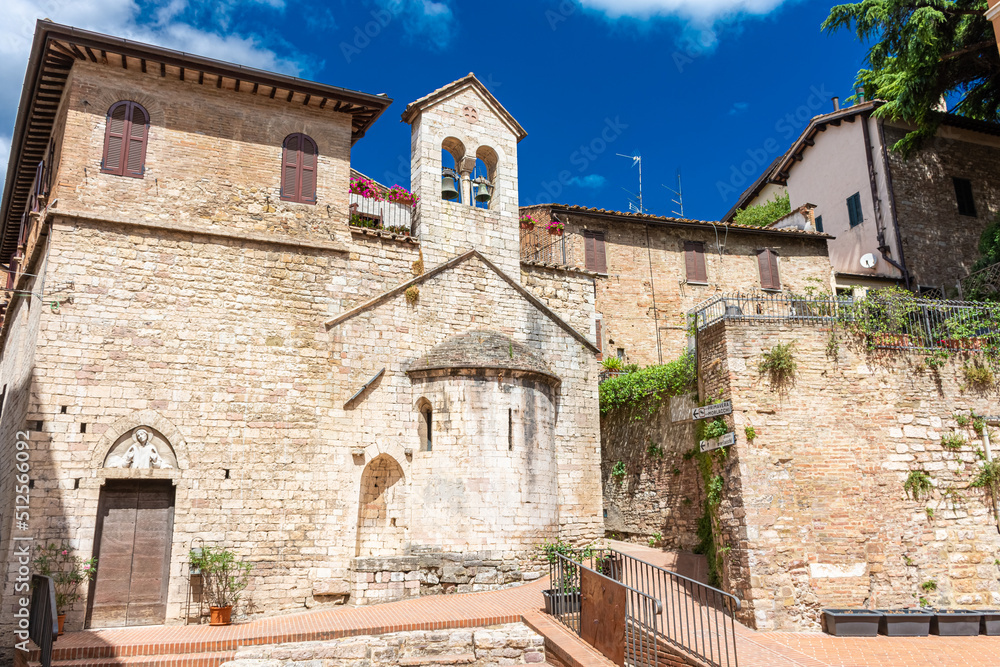 Medieval church in the historic center of Perugia, Umbria Italy