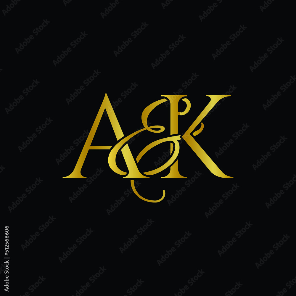 A and K , AK logo initial vector mark , AK luxury logo A and K , AK logo initial vector mark , AK luxury logo