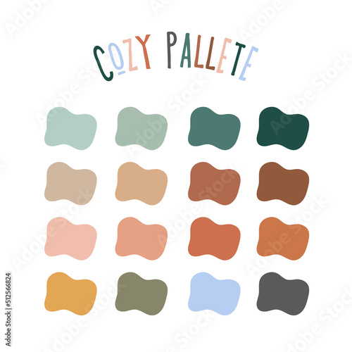 Color element. Trend pallete of color. Cozy autumn color pallete. Swatch cozy shade tone