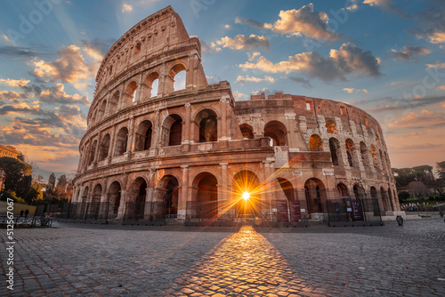 Print op canvas Rome, Italy at the Ancient Colosseum Amphitheater