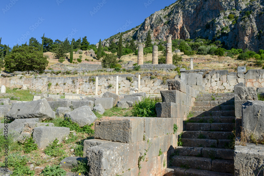 View at the archaeological site of Delfi in Greece View at the archaeological site of Delfi in Greece