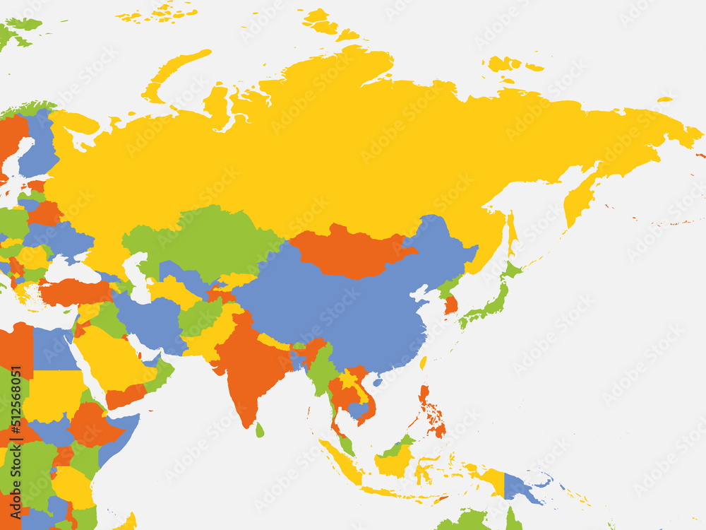 Fototapeta premium Political map of Asia continent