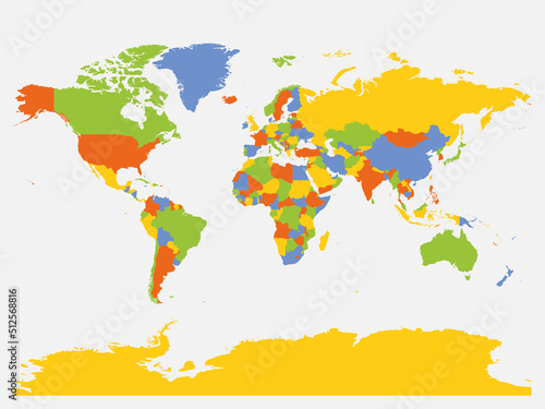 High detailed political map of World