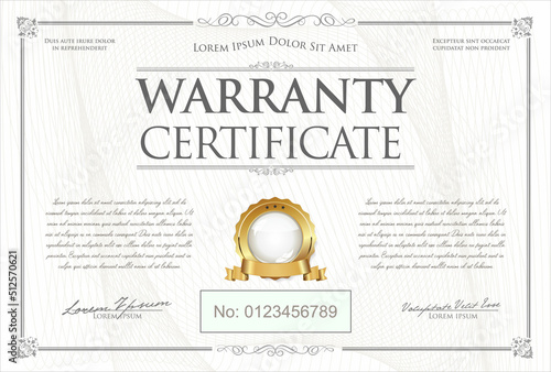 Warranty Certificate retro vintage design vector illustration