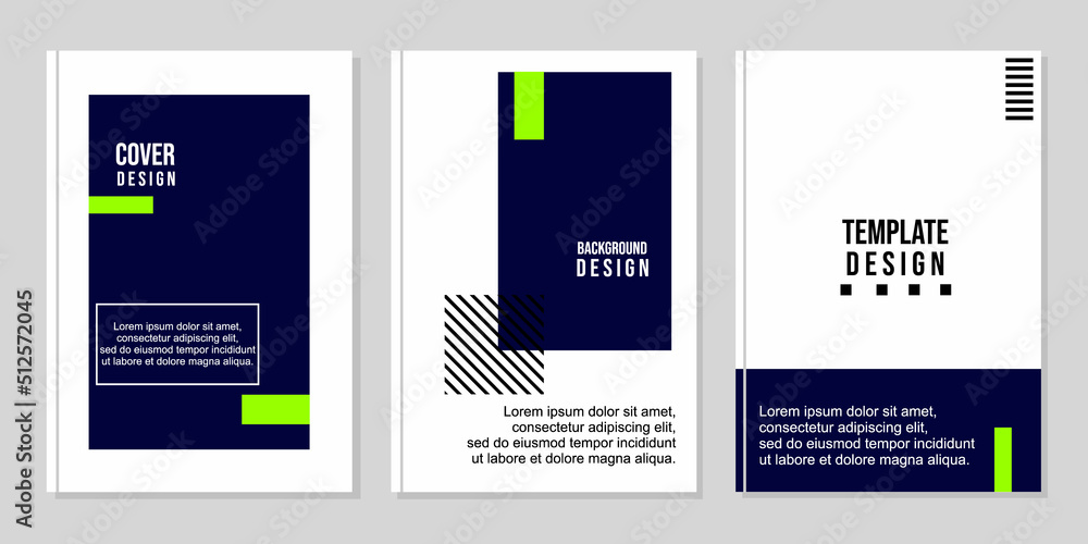 modern and simple cover set. minimalistic blue and white background. design for reports, brochures, catalogs