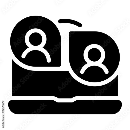 video chat glyph icon