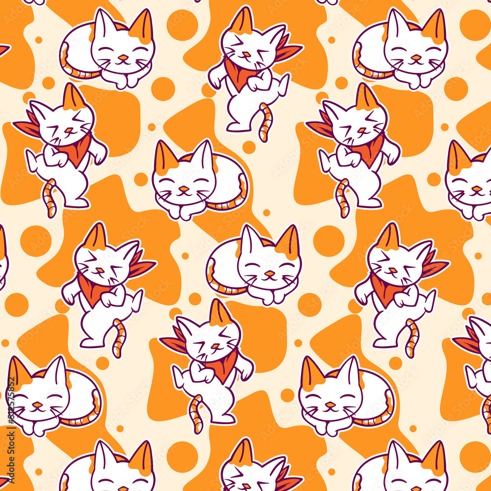 Cat cartoon Pattern Background