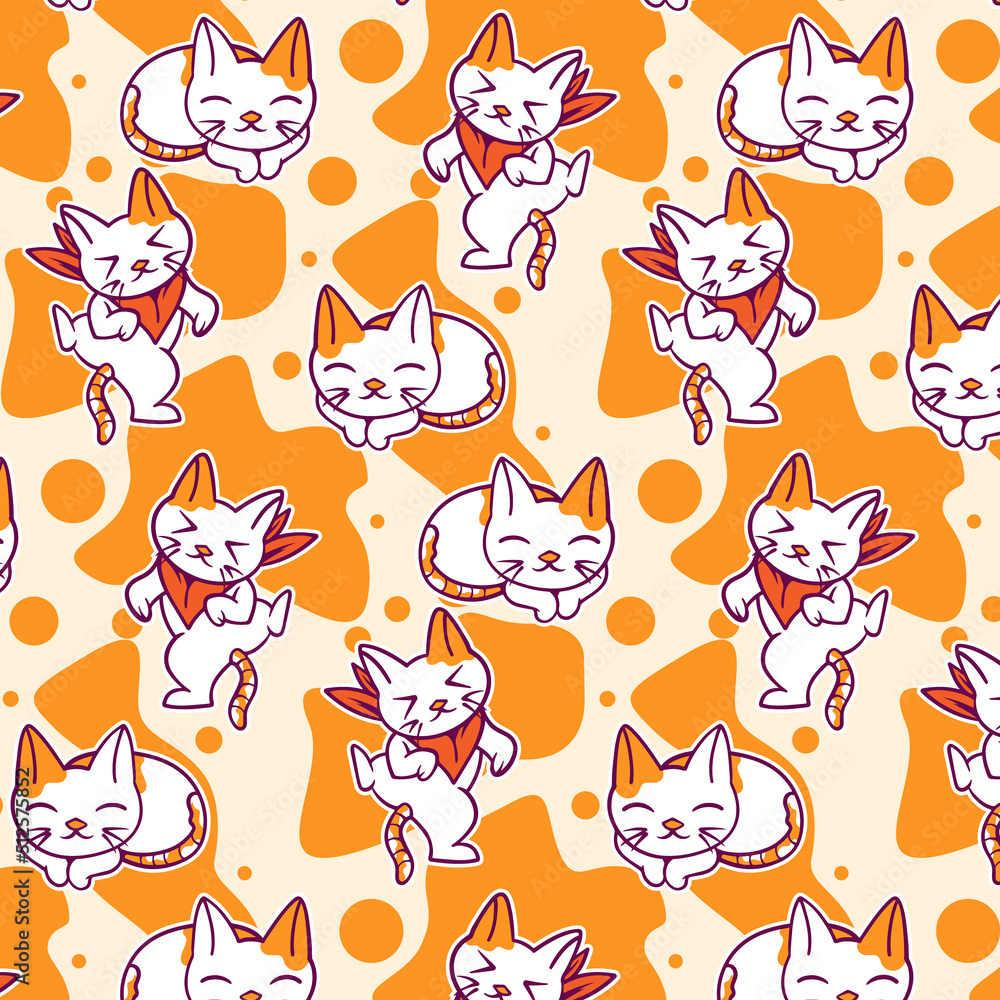 Cat cartoon Pattern Background Cat cartoon Pattern Background