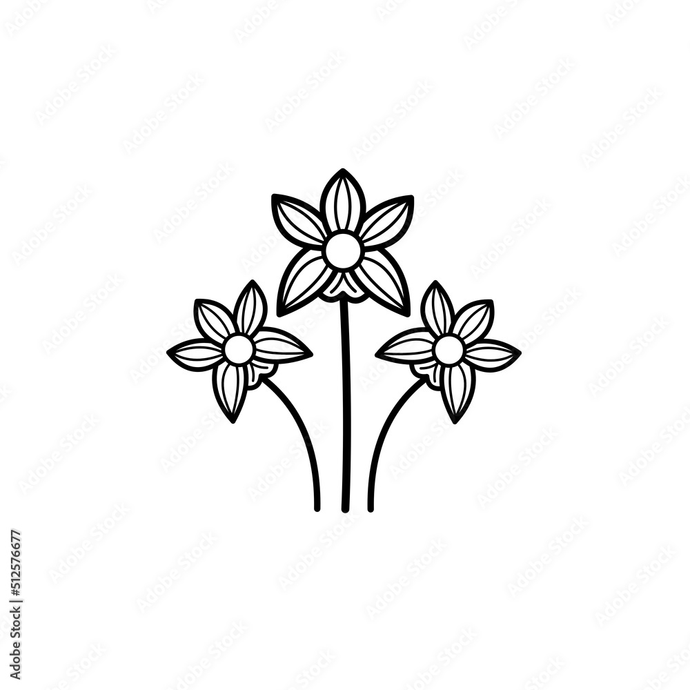 black and white flower icon illustration design black and white flower icon illustration design