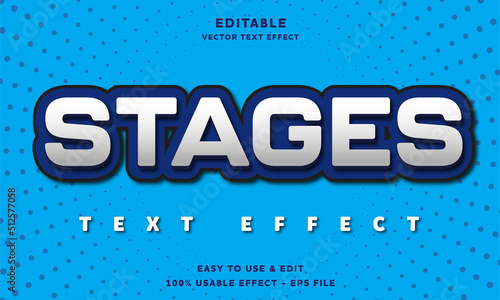 stages editable text effect with modern and simple style, usable for logo or campaign title