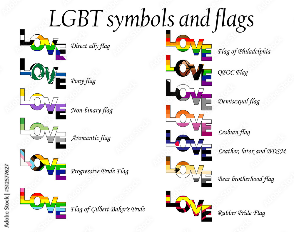 A Set Of New Lgbt Flags Including Progressive Aromantic Philadelphia Qpoc Demisexual