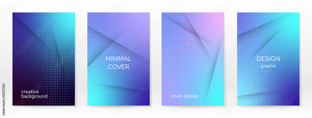 Naklejka premium Minimal Poster. Pastel Soft. Blue Gradient Set.