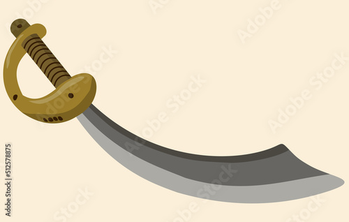 Vector illustration of pirate sabre 0n light beige background.