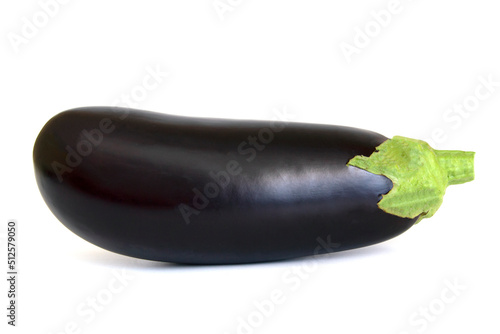 One fresh eggplant isolated on white background