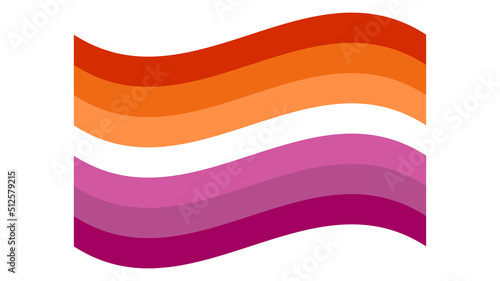 Lesbian flag illustration. Lesbian Pride flag icon