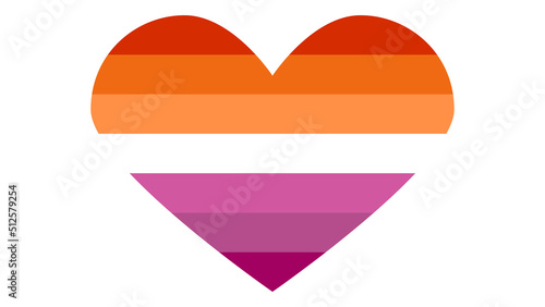 Lesbian flag illustration. Lesbian Pride flag icon