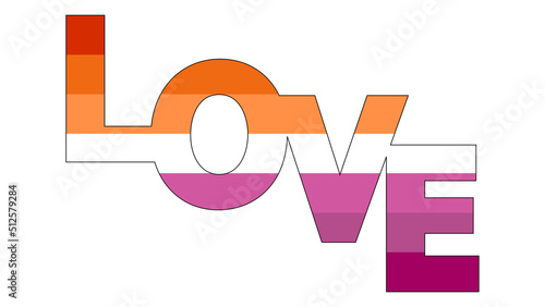 Lesbian flag illustration. Lesbian Pride flag icon
