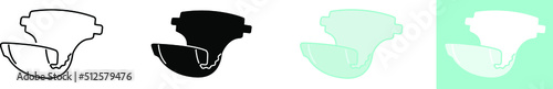 Disposable nappy, Baby diaper icon, vector