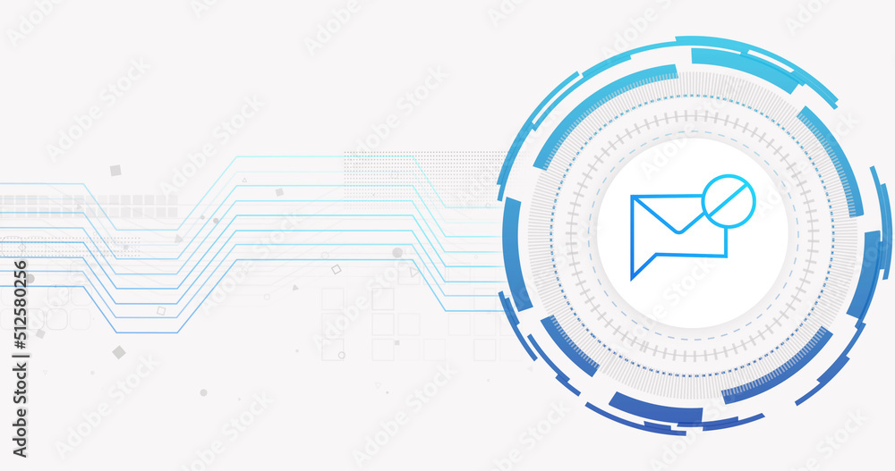 Obraz premium Image of network of connections and envelope on white background