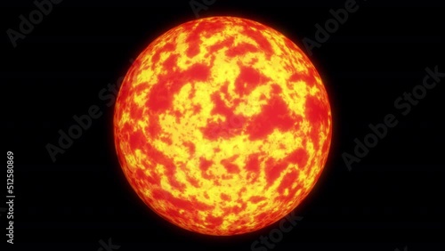 Sun rotating on alpha channel background.