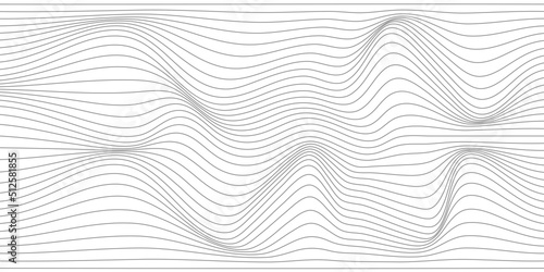 Wavy lines made for your project.Warped gray lines made on the white background.