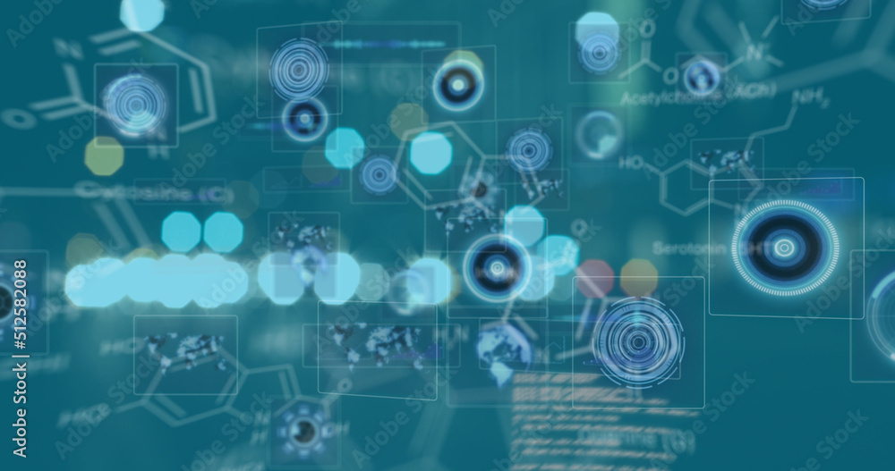 Image of shapes and data processing over road Image of shapes and data processing over road