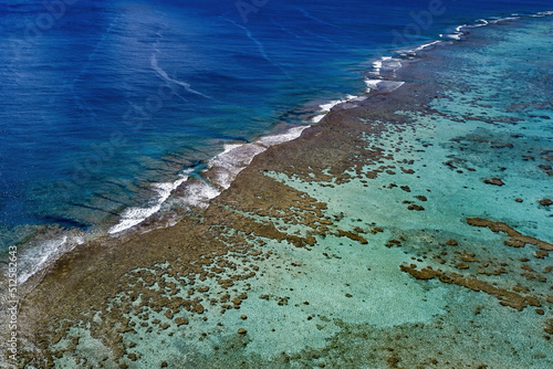 cook island rarotonga polynesia reef aerial panorama drone