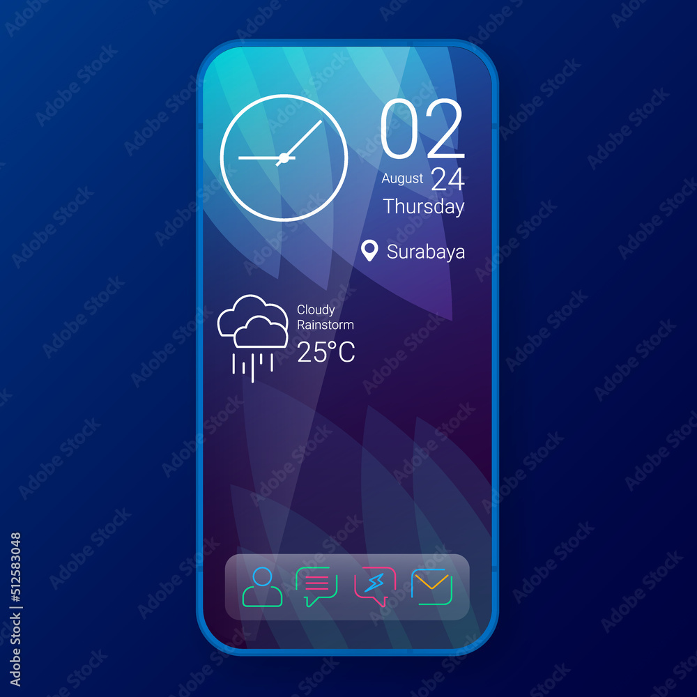 home screen ui design custom modifications wave Stock Vector | Adobe Stock