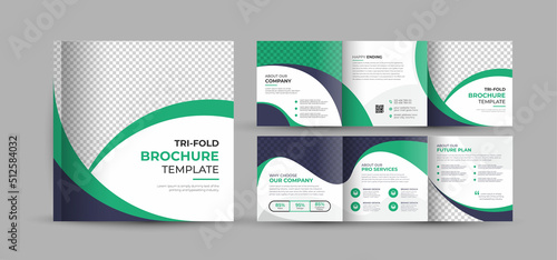 Creative business square trifold brochure flyer, poster, template design