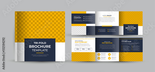 Creative business square trifold brochure flyer, poster, template design
