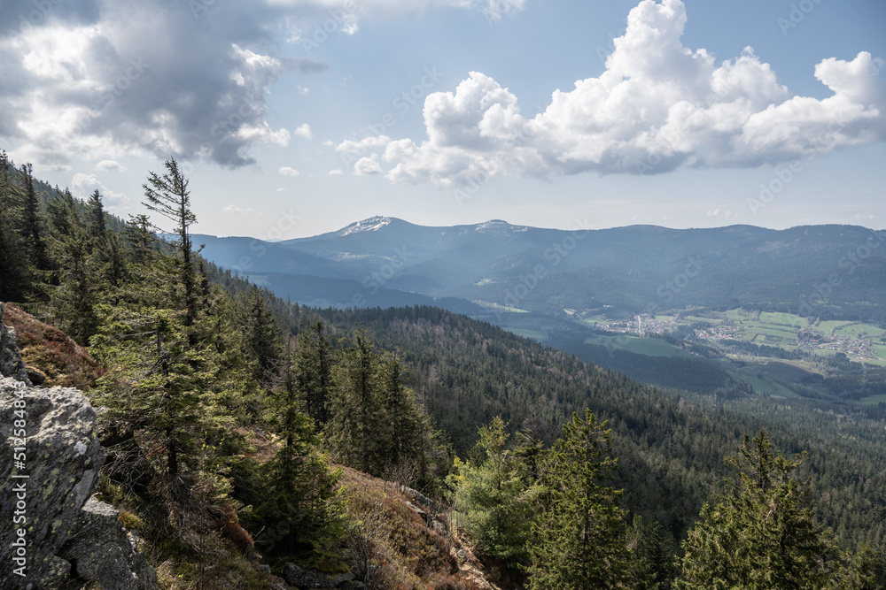 Fototapeta premium Aussicht unterhalb des kleinen Osser auf den keinen und großen Aber