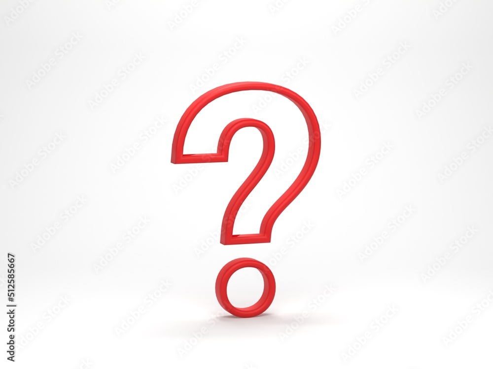 3D rendering, 3D illustration. Question mark icon isolated on white. Business support. FAQ and QA concept. 3D rendering, 3D illustration. Question mark icon isolated on white. Business support. FAQ and QA concept.