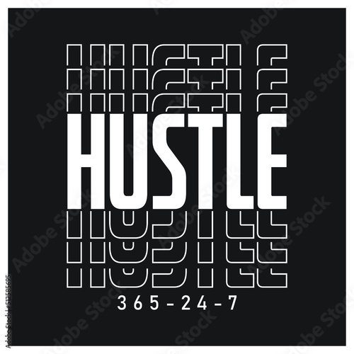 hustle repeated typography design hustler