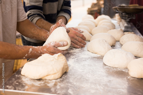 process of making bread. dough kneading