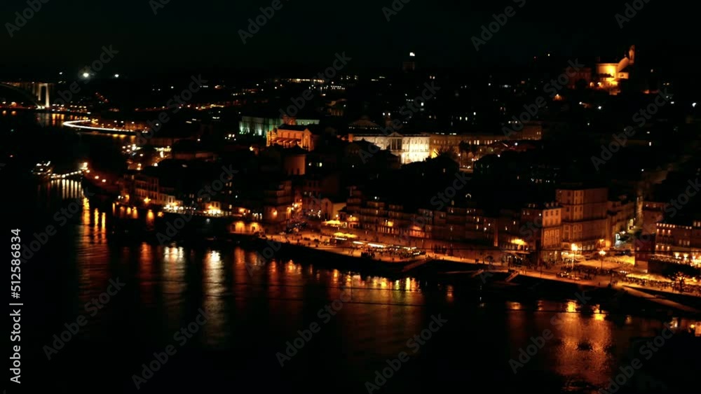 Beautiful night view of Porto, which is reflected in the river. Beautiful night view of Porto, which is reflected in the river.