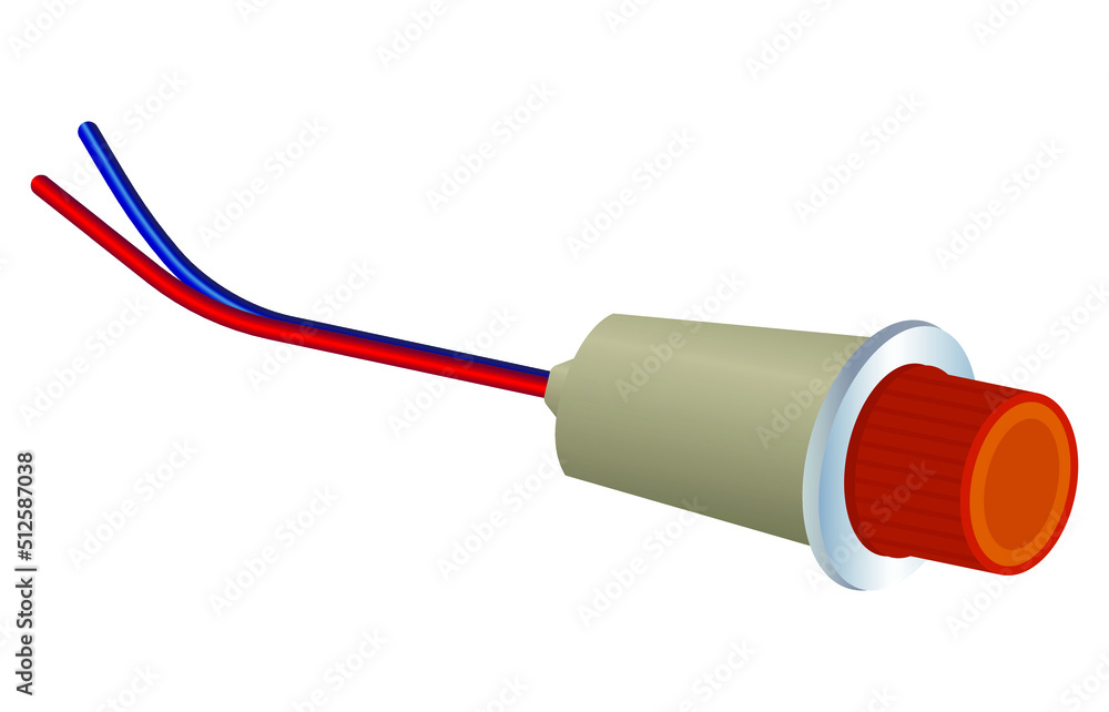 orange indicator light with two wires behind red and blue orange indicator light with two wires behind red and blue