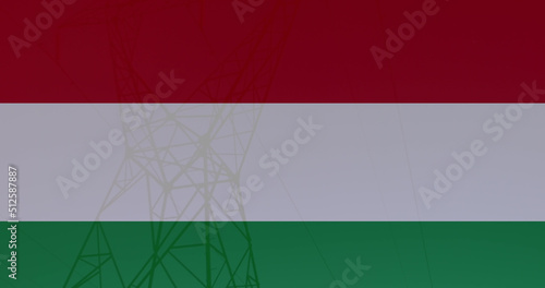 Image of flag of hungary over pylon