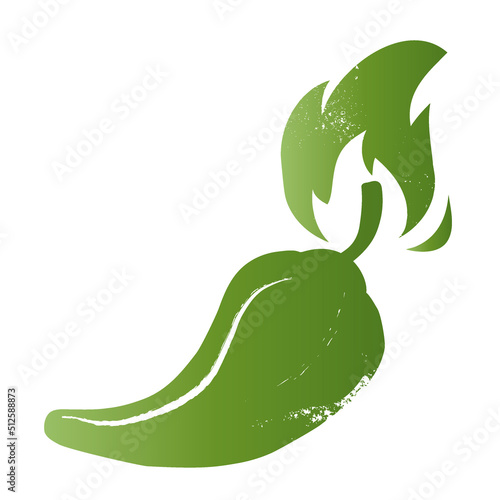 Green Chili Pepper vector illustration on white background