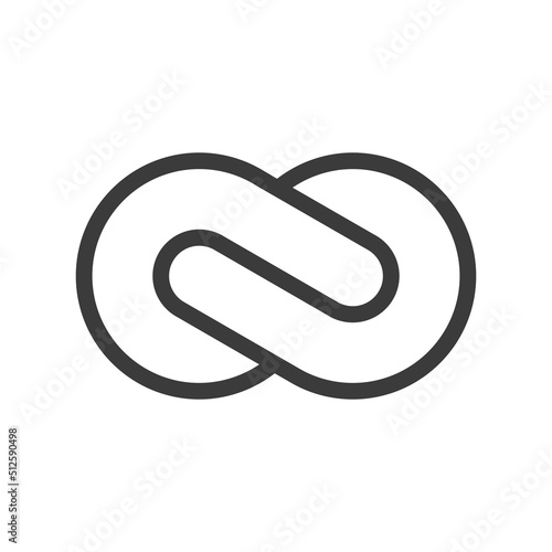 Ednless line icon. Black creative curvy math infinity sign isolated on white background.