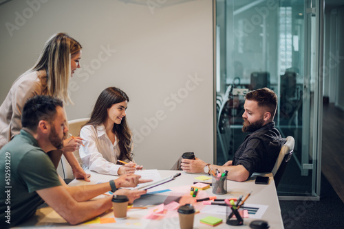 Group of business people having a meeting in the office