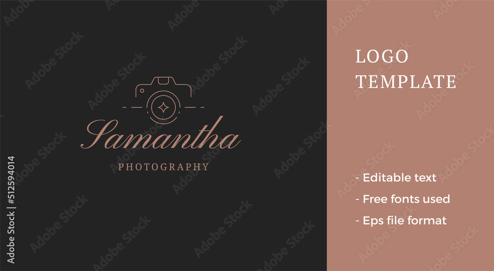 Minimalist retro photo video camera professional photographer business card line art logo vector Minimalist retro photo video camera professional photographer business card line art logo vector