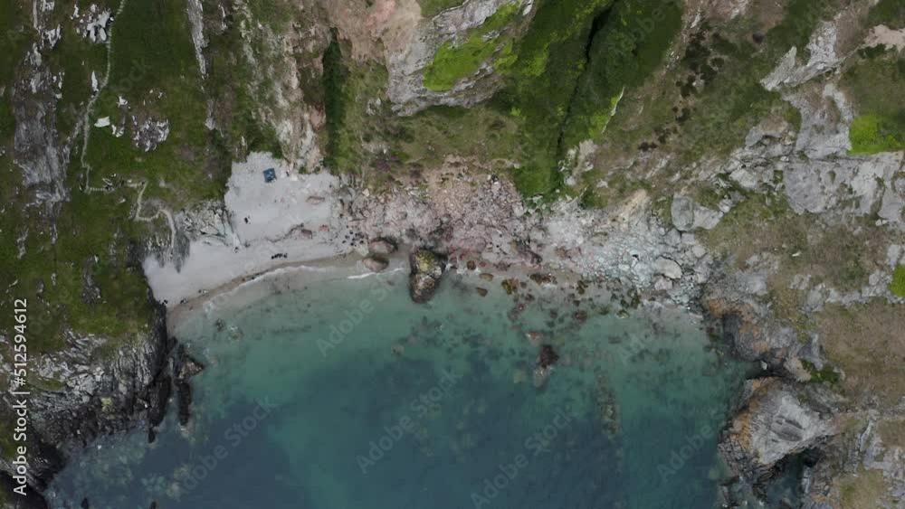 Aerial view of the hidden beach at Howth, Dublin