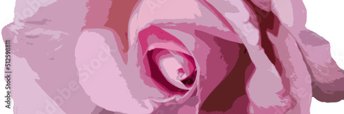 Rosa, Rosales, Purple Rose, Up Close Perspective Isolated on White, Vector Illustration #5692a2