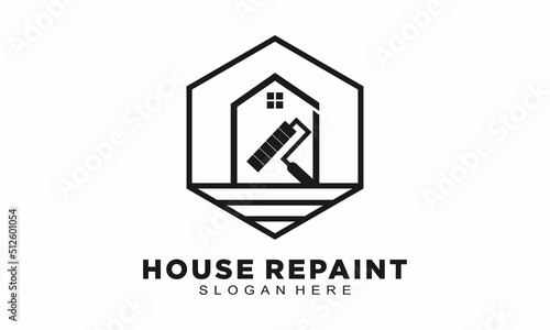 House repaint with polygon vector logo