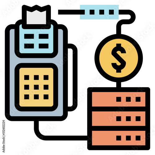 Transactional Data  outline filled color Icon