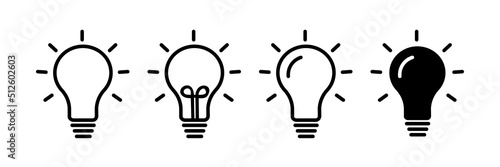 Lightbulbs Icon Set. Idea lamp icon collection.