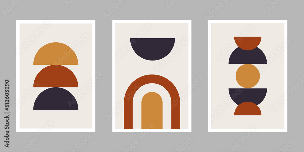 A collection of minimalist creative illustrations in abstract shapes for wall decorations, brochures, cover designs. Eps10 vector A collection of minimalist creative illustrations in abstract shapes for wall decorations, brochures, cover designs. Eps10 vector