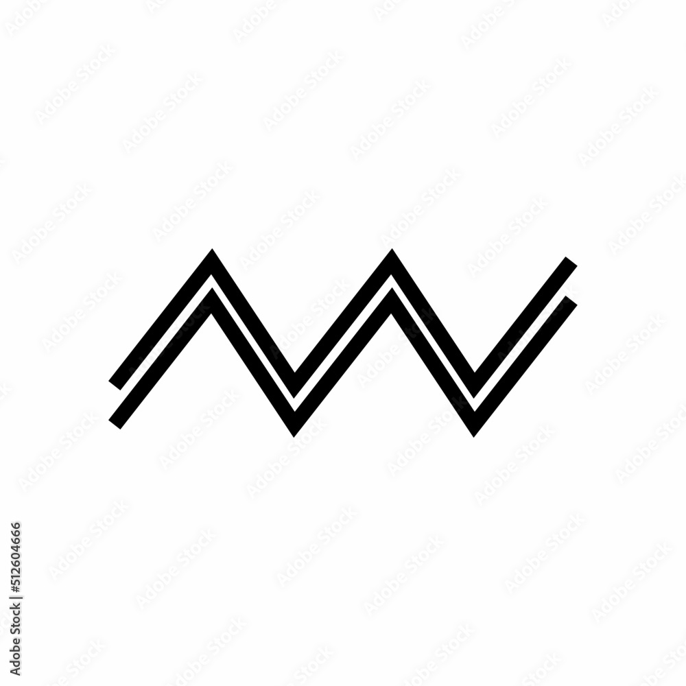 An outline sea wave icon on a white background An outline sea wave icon on a white background